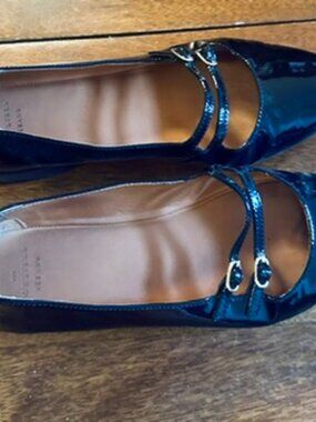 Sezane Ninon Low Ballerinas Patent Black - Size 8